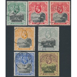ST HELENA - 1912 ½d to 3d KGV short set of 7, used – SG # 72-77+73a