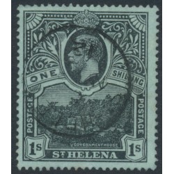 ST HELENA - 1912 1/- black on green Government House, used – SG # 79