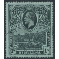 ST HELENA - 1912 1/- black on green Government House, used – SG # 79 ST HELENA - 1912 1/- black on green Government House, used – SG # 79