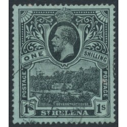 ST HELENA - 1912 1/- black on green Government House, used – SG # 79