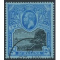 ST HELENA - 1912 2/- black/blue on blue The Wharf, used – SG # 80 ST HELENA - 1912 2/- black/blue on blue The Wharf, used – SG # 80