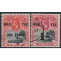 ST HELENA - 1916-1919 1d+1d War Tax overprints, used – SG # 87+88 ST HELENA - 1916-1919 1d+1d War Tax overprints, used – SG # 87+88