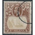 ST HELENA - 1922 1/- grey/brown Badge of St. Helena, used – SG # 106 ST HELENA - 1922 1/- grey/brown Badge of St. Helena, used – SG # 106