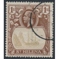 ST HELENA - 1922 1/- grey/brown Badge of St. Helena, used – SG # 106