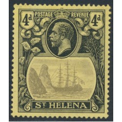 ST HELENA - 1923 4d grey/black on yellow Badge of St. Helena, MH – SG # 92
