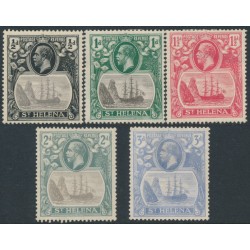 ST HELENA - 1923 ½d to 3d Badge of St. Helena short set of 5, MH – SG # 97-101