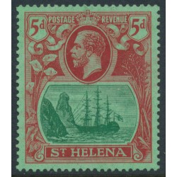 ST HELENA - 1936 5d green/carmine-red on green Badge of St. Helena, MH – SG # 103d