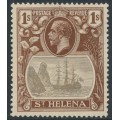 ST HELENA - 1922 1/- grey/brown Badge of St. Helena, MH – SG # 106 ST HELENA - 1922 1/- grey/brown Badge of St. Helena, MH – SG # 106