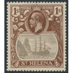 ST HELENA - 1922 1/- grey/brown Badge of St. Helena, MH – SG # 106