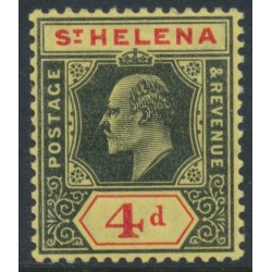 ST HELENA - 1908 4d black/red on yellow KEVII, MH – SG # 66