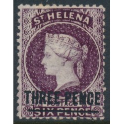 ST HELENA - 1873 3d on 6d deep purple QV, crown CC wmk, MH – SG # 12