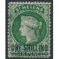 ST HELENA - 1894 1/- on 6d deep green QV, crown CC wmk, used – SG # 19 ST HELENA - 1894 1/- on 6d deep green QV, crown CC wmk, used – SG # 19