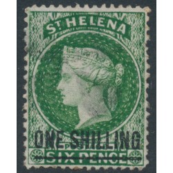 ST HELENA - 1894 1/- on 6d deep green QV, crown CC wmk, used – SG # 19