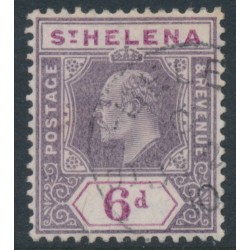 ST HELENA - 1908 6d dull purple/deep purple KEVII, chalk paper, used – SG # 67