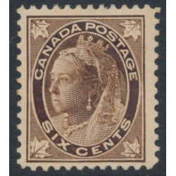 CANADA - 1897 6c brown QV, leaves in all corners, MH – SG # 147