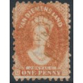 AUSTRALIA / TAS - 1864 1d brick-red Chalon, perf. 10:10, '1' watermark, used – SG # 57