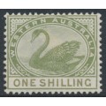 AUSTRALIA / WA - 1890 1/- pale olive-green Swan with crown CA watermark, MH – SG # 101