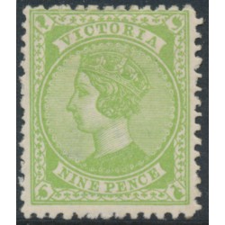 AUSTRALIA / VIC - 1892 9d apple-green Queen Victoria, V crown watermark, MH – SG # 319