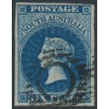 AUSTRALIA / SA - 1855 6d deep blue Queen Victoria (London printing), used – SG # 3