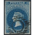 AUSTRALIA / SA - 1855 6d deep blue QV [London printing], used – SG # 3