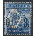 AUSTRALIA / SA - 1901 2½d indigo QV & Kangaroo, perf. 13:13, o/p OS, used – SG # O83