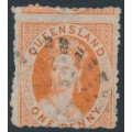 AUSTRALIA / QLD - 1865 1d orange-vermilion QV Chalon, small star watermark, perf. 13, used – SG # 44