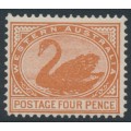 AUSTRALIA / WA - 1903 4d chestnut Swan, perf. 12½, V crown watermark, MH – SG # 119