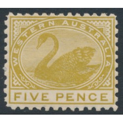 AUSTRALIA / WA - 1905 5d pale olive-bistre Swan, perf. 11, crown A watermark, MH – SG # 155