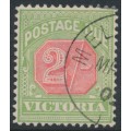 AUSTRALIA / VIC - 1895 2/- pale red/yellow-green Postage Due, CTO – SG # D19