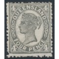 AUSTRALIA / QLD - 1909 4d grey-black QV side-face, crown A watermark, MH – SG # 294