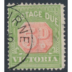 AUSTRALIA / VIC - 1896 5d pale scarlet/yellow-green Postage Due, CTO – SG # D15a