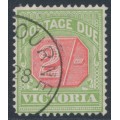 AUSTRALIA / VIC - 1895 2/- pale red/yellow-green Postage Due, CTO – SG # D19