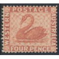 AUSTRALIA / WA - 1888 4d red-brown Swan with crown CA watermark, MH – SG # 105