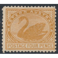 AUSTRALIA / WA - 1908 4d chestnut Swan, sideways A crown watermark, perf. 12½, MH – SG # 142a
