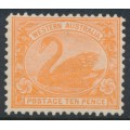 AUSTRALIA / WA - 1906 10d rose-orange Swan, perf. 12½, crown A watermark, MH – SG # 146