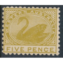 AUSTRALIA / WA - 1905 5d pale olive-bistre Swan, perf. 11, crown A watermark, MH – SG # 155