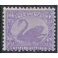 AUSTRALIA / WA - 1912 6d bright violet Swan, perf. 11½:12, crown A watermark, MH – SG # 168