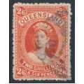 AUSTRALIA / QLD - 1886 2/6 vermilion Large Chalon, thick paper, used – SG # 158