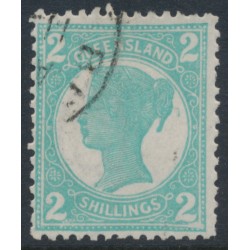 AUSTRALIA / QLD - 1897 2/- turquoise-blue QV side-face, CTO – SG # 254
