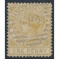 AUSTRALIA / WA - 1879 1d bistre Telegraph Stamp, perf. 14, used – SG # T1