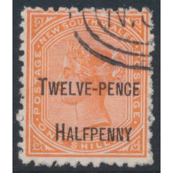 AUSTRALIA / NSW - 1891 12½d on 1/- red QV, perf. 11:12, CTO – SG # 268c