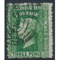 AUSTRALIA / NSW - 1872 3d dull green Diadem, perf. 13:13, ‘6’ watermark, used – SG # 158a