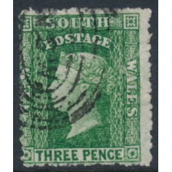 AUSTRALIA / NSW - 1872 3d dull green Diadem, perf. 13:13, ‘6’ watermark, used – SG # 158a