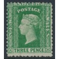 AUSTRALIA / NSW - 1860 3d dull green Diadem, perf. 13:13, ‘3’ watermark, MNG – SG # 158