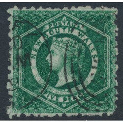 AUSTRALIA / NSW - 1884 5d bluish green Diadem, perf. 10, used – SG # 215