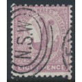 AUSTRALIA / NSW - 1889 8d lilac-rose Lyrebird, perf. 11:12, used – SG # 257