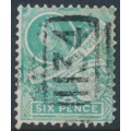 AUSTRALIA / NSW - 1899 6d green Colony Arms, perf. 12:11½, crown NSW watermark, used – SG # 307