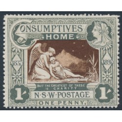AUSTRALIA / NSW - 1897 1d (1/-) green/brown Consumptives' Home, MNH – SG # 280