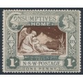 AUSTRALIA / NSW - 1897 1d (1/-) green/brown Consumptives' Home, MH – SG # 280
