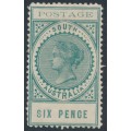 AUSTRALIA / SA - 1902 6d blue-green Long Tom, thin POSTAGE, MH – SG # 270